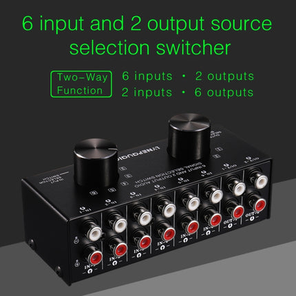 B026 6 Input 2 Output Or 2 Input 6 Output Audio Signal Source Selection Switcher RCA Port-garmade.com