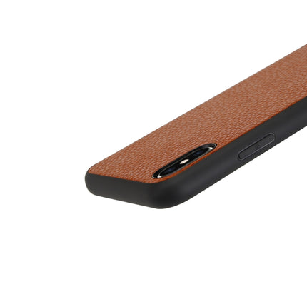 For iPhone XS Max Litchi PU Leather Anti-falling TPU Protective Case(Brown)-garmade.com