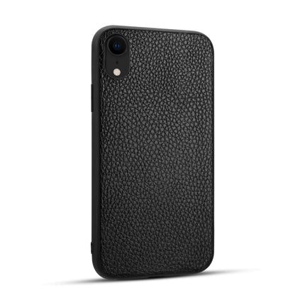 For iPhone XR Litchi PU Leather Anti-falling TPU Protective Case(Black)-garmade.com