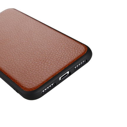 For iPhone X Litchi PU Leather Anti-falling TPU Protective Case(Brown)-garmade.com