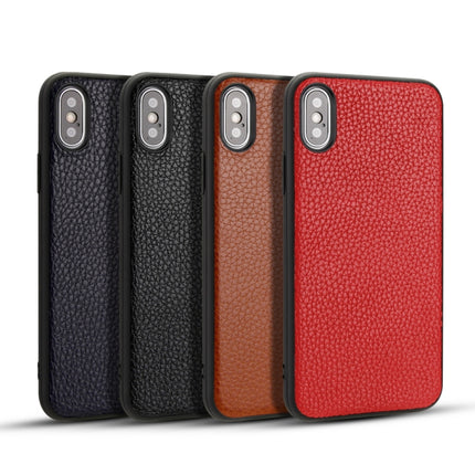 For iPhone X Litchi PU Leather Anti-falling TPU Protective Case(Red)-garmade.com