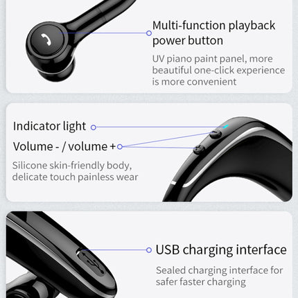 YL-6S Wireless Bluetooth Earphone Sealed In-ear Earbuds 180 Degree Freely Rotating Earpiece(Black)-garmade.com