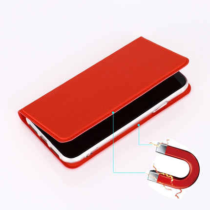 For iPhone 11 Ultra-thin Voltage Plain Magnetic Suction Card TPU+PU Mobile Phone Jacket with Chuck and Bracket(Rose Gold)-garmade.com