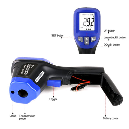 FLUS IR-826 -30℃～350℃ Laser Infrared Thermometers Circle Laser Infrared Handheld Digital Electronic Outdoor Hygrometer Thermometer-garmade.com
