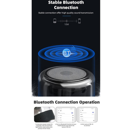 Fineblue MK-22 TWS Magnetic Absorption Bluetooth Speaker With LED Light Speaker-garmade.com