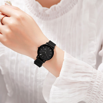 SKMEI 1530 Fashion Europe And America Simple Business Women Wristwatch Elegant Thin Female Student Quartz Watch(Black)-garmade.com