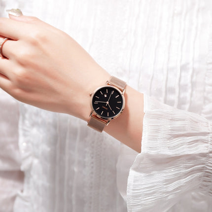 SKMEI 1530 Fashion Europe And America Simple Business Women Wristwatch Elegant Thin Female Student Quartz Watch(Rose Gold)-garmade.com