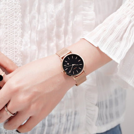 SKMEI 1530 Fashion Europe And America Simple Business Women Wristwatch Elegant Thin Female Student Quartz Watch(Rose Gold)-garmade.com