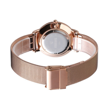 SKMEI 1530 Fashion Europe And America Simple Business Women Wristwatch Elegant Thin Female Student Quartz Watch(Rose Gold)-garmade.com