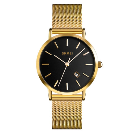 SKMEI 1530 Fashion Europe And America Simple Business Women Wristwatch Elegant Thin Female Student Quartz Watch(Gold)-garmade.com