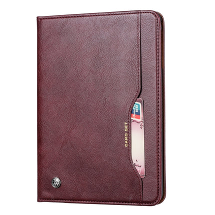 For iPad 10.2 Knead Skin Texture Horizontal Flip Leather Case with Photo Frame & Holder & Card Slots & Wallet(Wine Red)-garmade.com