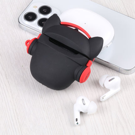 For Apple AirPods 1/2 Generation Universal Headphone Devil Bluetooth Headphone Protective Case(Black)-garmade.com