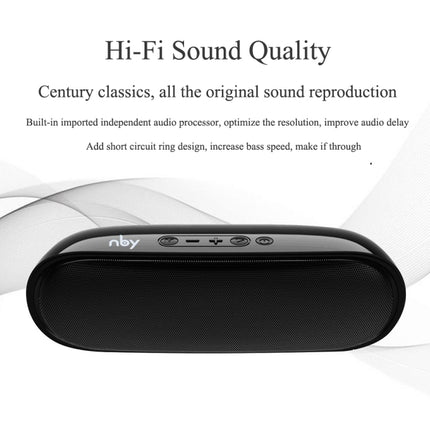 NBY 4070 Portable Bluetooth Speaker 3D Stereo Sound Surround Speakers, Support FM, TF, AUX, U-disk(Gray)-garmade.com