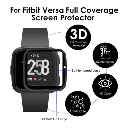 For Fitbit Versa (2018) ENKAY Hat-prince 3D Full Screen Soft TPU Edge + Soft Glass HD Screen Protector Film-garmade.com