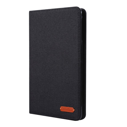For iPad Mini 4 / 3 / 2 / 1 Cloth Teature Horizontal Flip PU Leather Case with with Holder & Card Slots(Black)-garmade.com