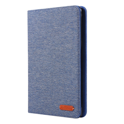 For iPad Mini 4 / 3 / 2 / 1 Cloth Teature Horizontal Flip PU Leather Case with with Holder & Card Slots(Deep Blue)-garmade.com