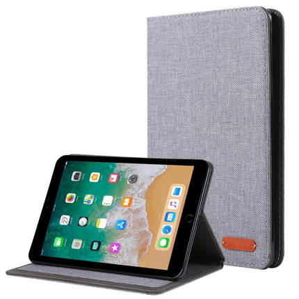For iPad Mini 4 / 3 / 2 / 1 Cloth Teature Horizontal Flip PU Leather Case with with Holder & Card Slots(Gray)-garmade.com