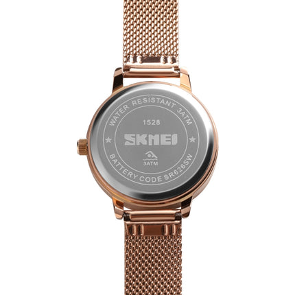 SKMEI 1528 Simple Fashion Lady Watch Casual Netting Scale(Black)-garmade.com