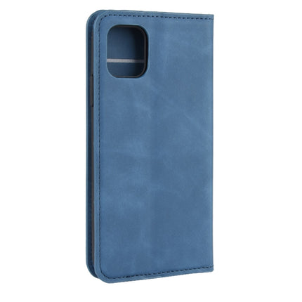 For iPhone 11 Pro Max Retro-skin Business Magnetic Suction Leather Case with Purse-Bracket-Chuck(Dark Blue)-garmade.com