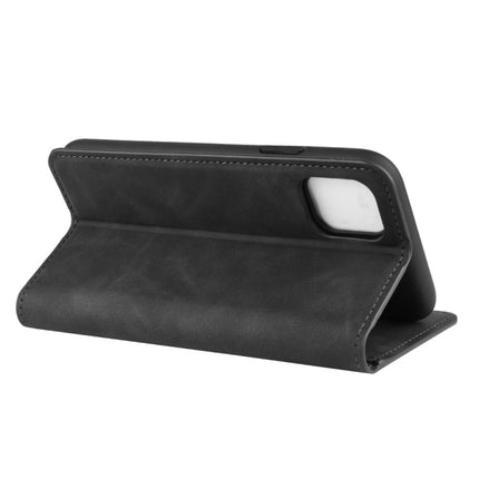 For iPhone 11 Retro-skin Business Magnetic Suction Leather Case with Purse-Bracket-Chuck(Black)-garmade.com