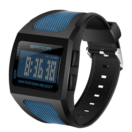 SANDA 222 Men Sports Outdoor Mountaineering Digital Electronic Watch Square Multi functional Waterproof Watch(Blue)-garmade.com