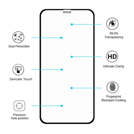 For iPhone 11 Pro Max Hat-Prince 2 in 1 Full Glue 0.26mm 9H 2.5D Tempered Glass Full Coverage Protector + 0.2mm 9H 2.15D Round Edge Rear Camera Lens Tempered Glass Film-garmade.com