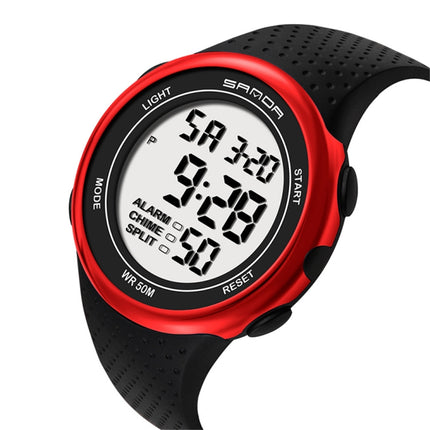 SANDA 375 Watch For Male Students Simple Casual Electronic Watch Sports Waterproof Luminous Watch(Red)-garmade.com