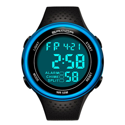 SANDA 375 Watch For Male Students Simple Casual Electronic Watch Sports Waterproof Luminous Watch(Blue)-garmade.com