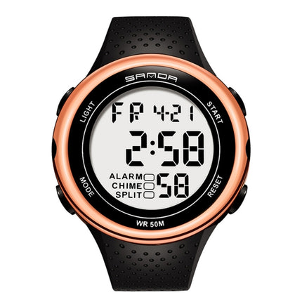 SANDA 375 Watch For Male Students Simple Casual Electronic Watch Sports Waterproof Luminous Watch(Rose Gold)-garmade.com