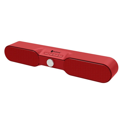 New Rixing NR4017 Portable 10W Stereo Surround Soundbar Bluetooth Speaker with Microphone(Red)-garmade.com