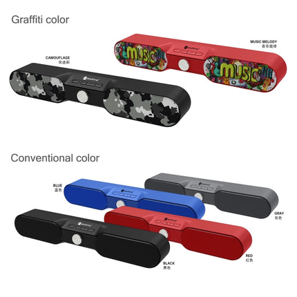 New Rixing NR4017 Portable 10W Stereo Surround Soundbar Bluetooth Speaker with Microphone(Red)-garmade.com