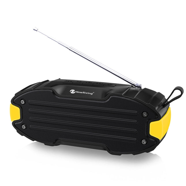 New Rixing NR907 Portable Stereo Surround Soundbar Bluetooth Speaker with Microphone, Support TF Card FM(Yellow)-garmade.com
