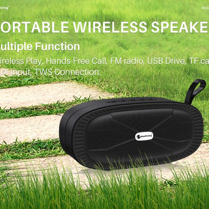 New Rixing NR4022 Portable Stereo Surround Soundbar Bluetooth Speaker with Microphone, Support TF Card FM(Black)-garmade.com