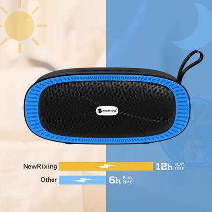 New Rixing NR4022 Portable Stereo Surround Soundbar Bluetooth Speaker with Microphone, Support TF Card FM(Blue)-garmade.com
