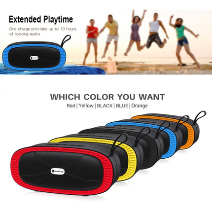 New Rixing NR4022 Portable Stereo Surround Soundbar Bluetooth Speaker with Microphone, Support TF Card FM(Yellow)-garmade.com