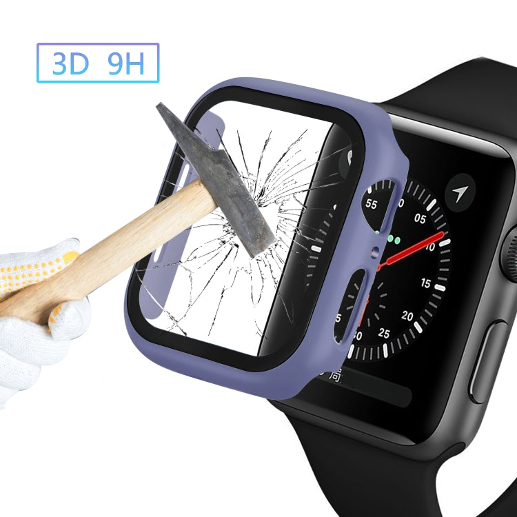 ENKAY Hat-prince Full Coverage PC Case + Tempered Glass Protector for Apple Watch Series 5 / 4 44mm(Blue)-garmade.com