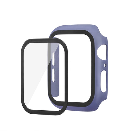 ENKAY Hat-prince Full Coverage PC Case + Tempered Glass Protector for Apple Watch Series 5 / 4 44mm(Blue)-garmade.com