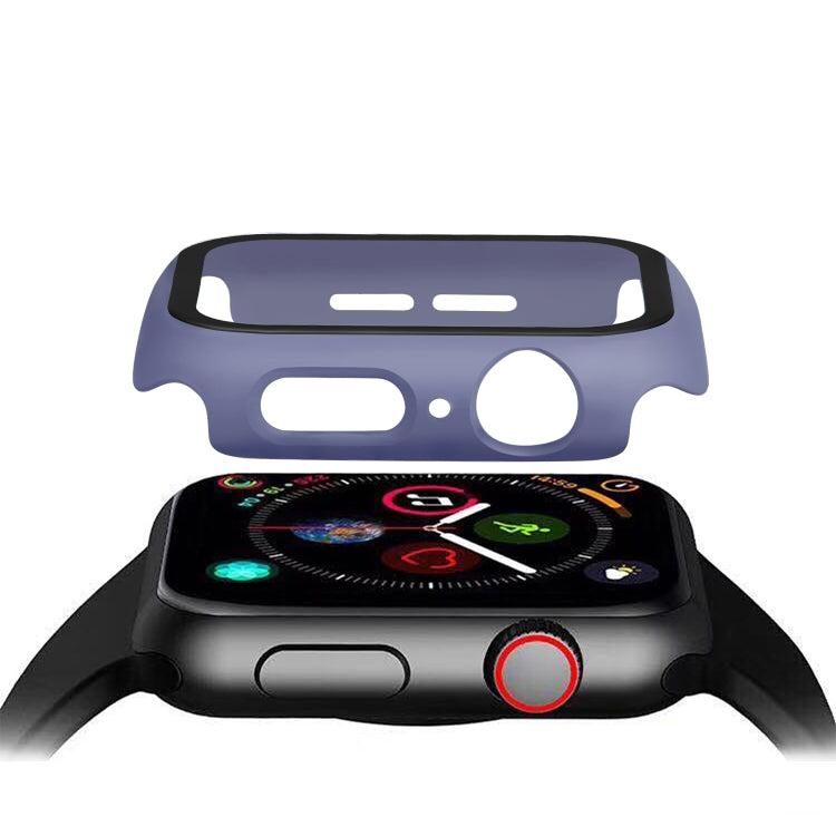 ENKAY Hat-prince Full Coverage PC Case + Tempered Glass Protector for Apple Watch Series 5 / 4 44mm(Blue)-garmade.com