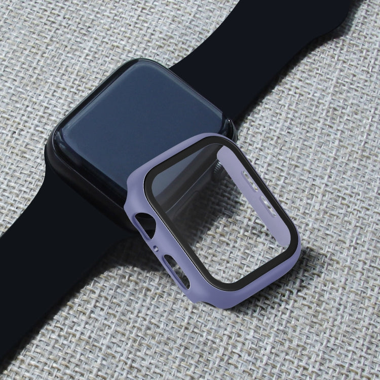 ENKAY Hat-prince Full Coverage PC Case + Tempered Glass Protector for Apple Watch Series 5 / 4 44mm(Blue)-garmade.com