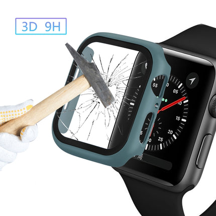 ENKAY Hat-prince Full Coverage PC Case + Tempered Glass Protector for Apple Watch Series 5 / 4 44mm(Green)-garmade.com