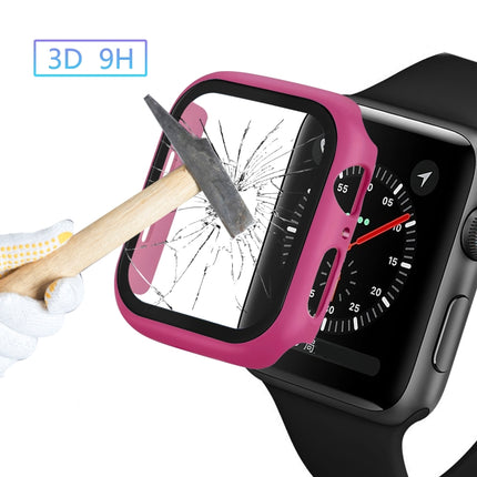 ENKAY Hat-prince Full Coverage PC Case + Tempered Glass Protector for Apple Watch Series 5 / 4 40mm(Rose)-garmade.com