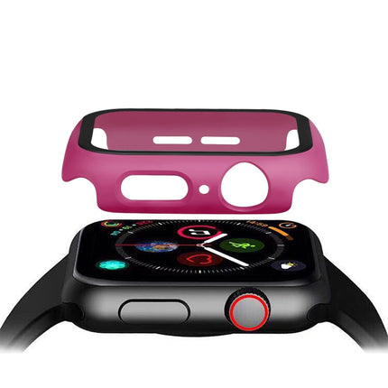 ENKAY Hat-prince Full Coverage PC Case + Tempered Glass Protector for Apple Watch Series 5 / 4 40mm(Rose)-garmade.com