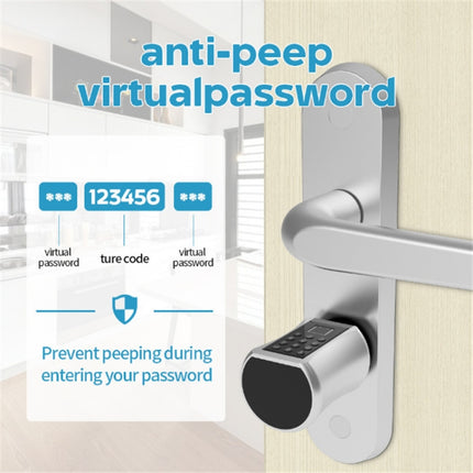Office Home Value Fingerprint Password Smart Lock Core Password Lock Only LockLock Home Security Door Lock(Silver)-garmade.com