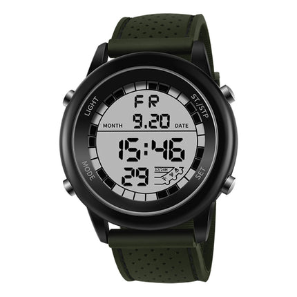 SANDA 411 Multifunctional Wports Watch Male Youth Fashion Model Male Waterproof Student Electronic Watch(Green)-garmade.com