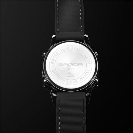 SANDA 411 Multifunctional Wports Watch Male Youth Fashion Model Male Waterproof Student Electronic Watch(Coffee)-garmade.com