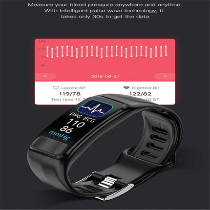 P12 0.96inch TFT Color Screen Smart Watch IP67 Waterproof,Support Call Reminder /Heart Rate Monitoring/Blood Pressure Monitoring/ECG Monitoring(Blue)-garmade.com
