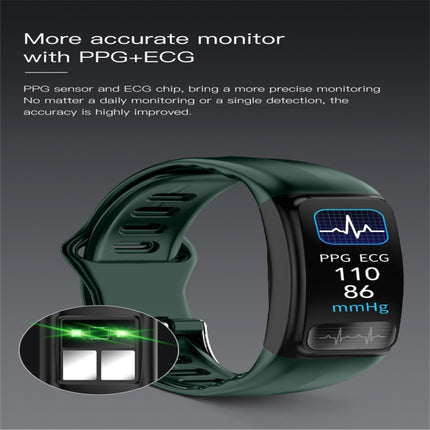 P12 0.96inch TFT Color Screen Smart Watch IP67 Waterproof,Support Call Reminder /Heart Rate Monitoring/Blood Pressure Monitoring/ECG Monitoring(Green)-garmade.com