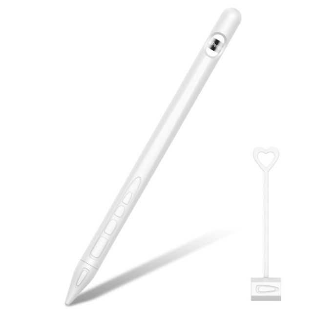 Suitable For Apple Pencil1 Generation StylusTouch Pen Silicone Protective Cover Pen Cap(White)-garmade.com