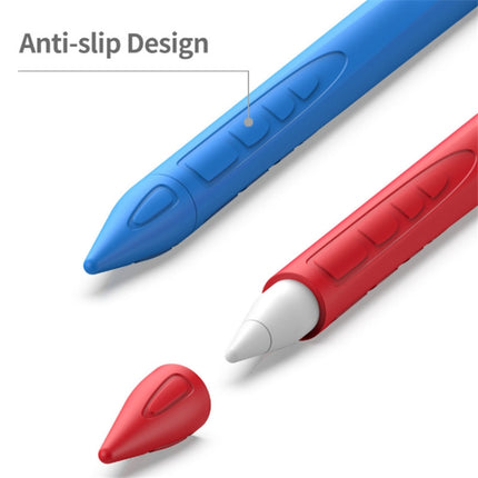 Suitable For Apple Pencil1 Generation StylusTouch Pen Silicone Protective Cover Pen Cap(Red)-garmade.com