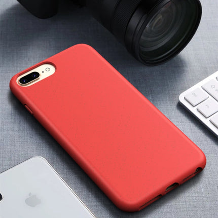 For iPhone 6 Plus & 6s Plus Starry Series Shockproof Straw Material + TPU Protective Case(Red)-garmade.com